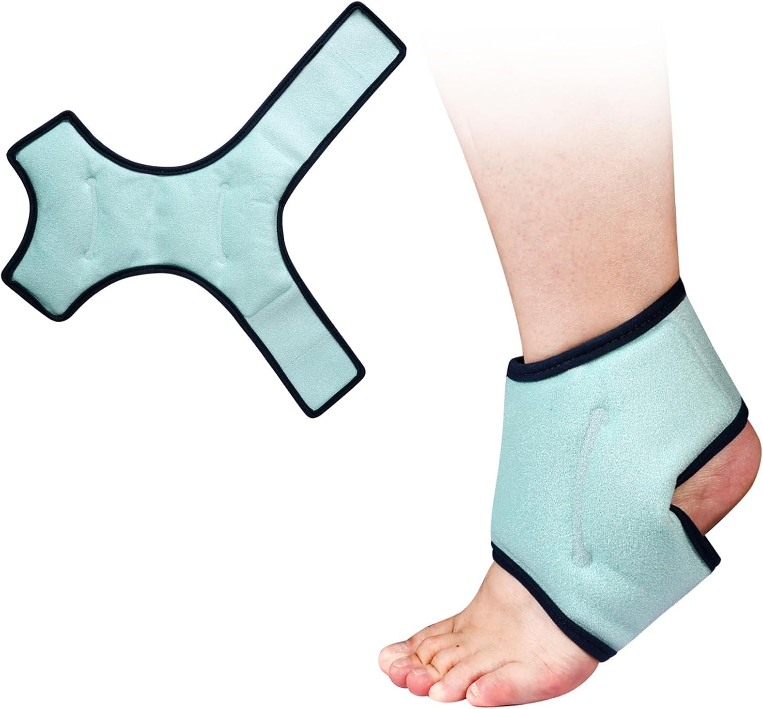 Ankle Ice Pack Wrap Reusable Gel Packs Ankle Brace Ice Pack Hot Cold Therapy Compression for Sprain Swelling Ankles Achilles Tendonitis Plantar Fasciitis Pain Relief