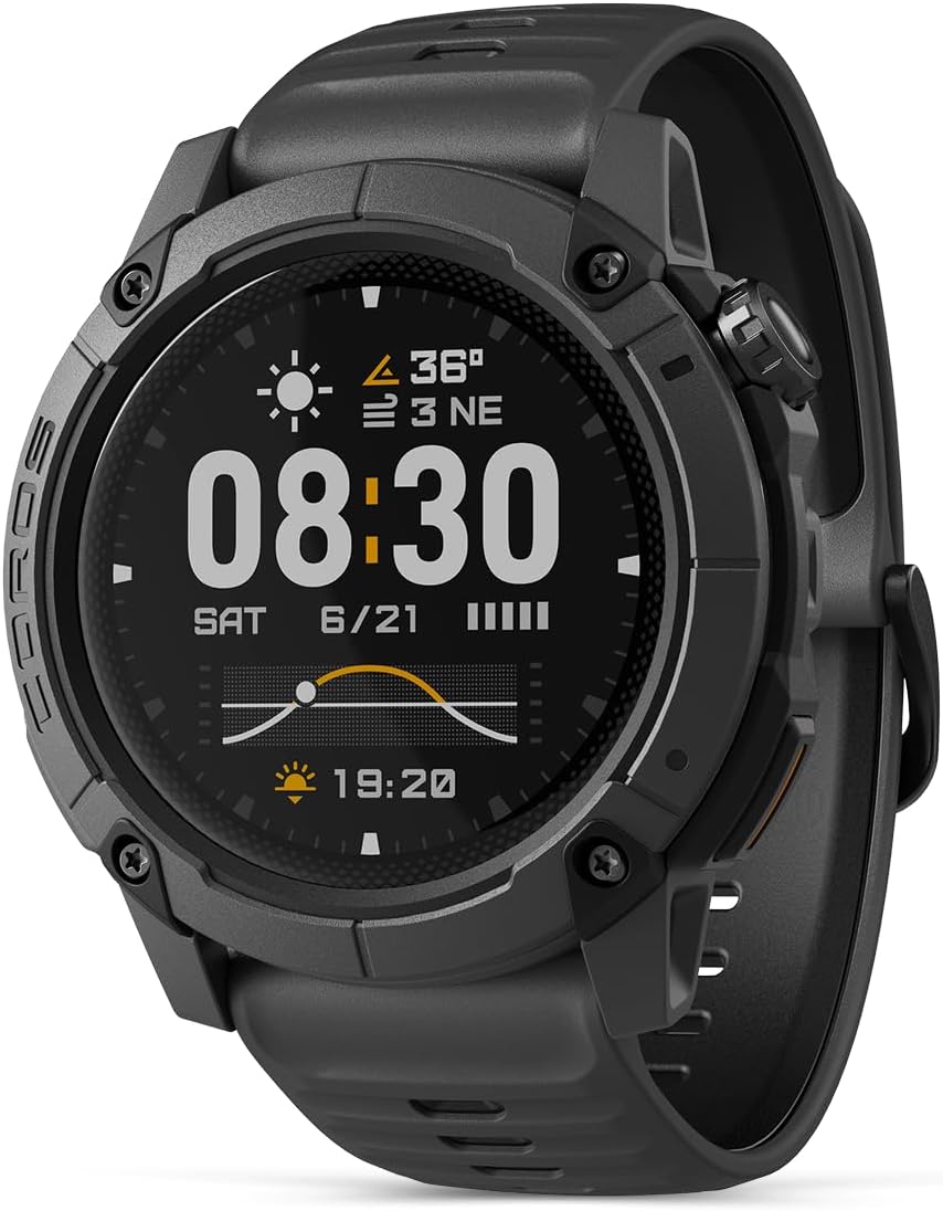 COROS NOMAD Outdoor GPS Smartwatch, 1.3" MIP Touchscreen, Global maps with turn-by-turn navigation, 22 days Battery Life, Microphone records voice notes, real-time weather, and safety alerts (Black)