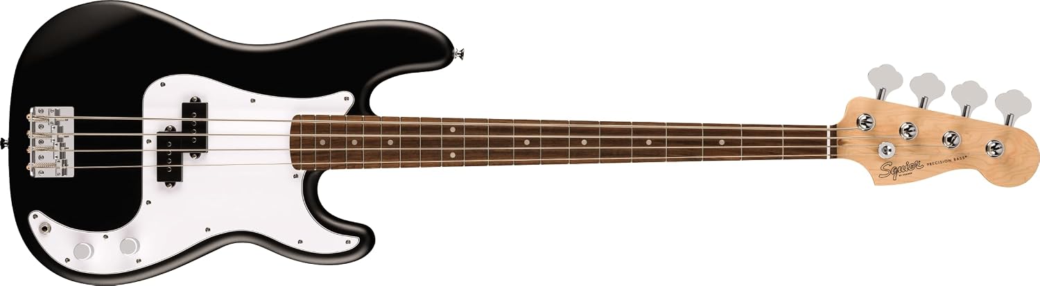Fender Squier Debut Series Beginner Precision Bass Guitar, Matte Black | Starter electric bass guitar, 2-year warranty, free lessons included, ideal for beginners, Precision Bass tone