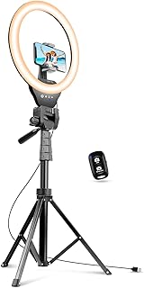 Sensyne 12-inch Ring Light with 67-inch Selfie Stick, Tripod and Phone Holder, Selfie Remote Control Circle Light for Live Stream/Video Recording/TikTok, Compatible with All Phones and Cameras