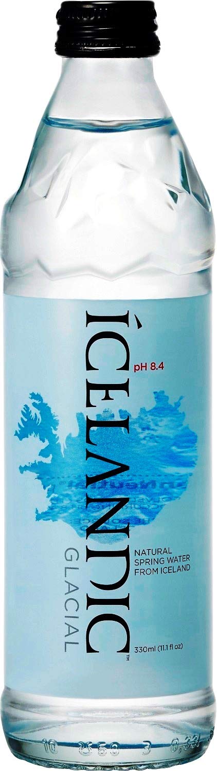 Icelandic Glacial Still (Non-Sparkling) Natural Spring Mineral Water, 11 fl oz (24 Glass Bottles)