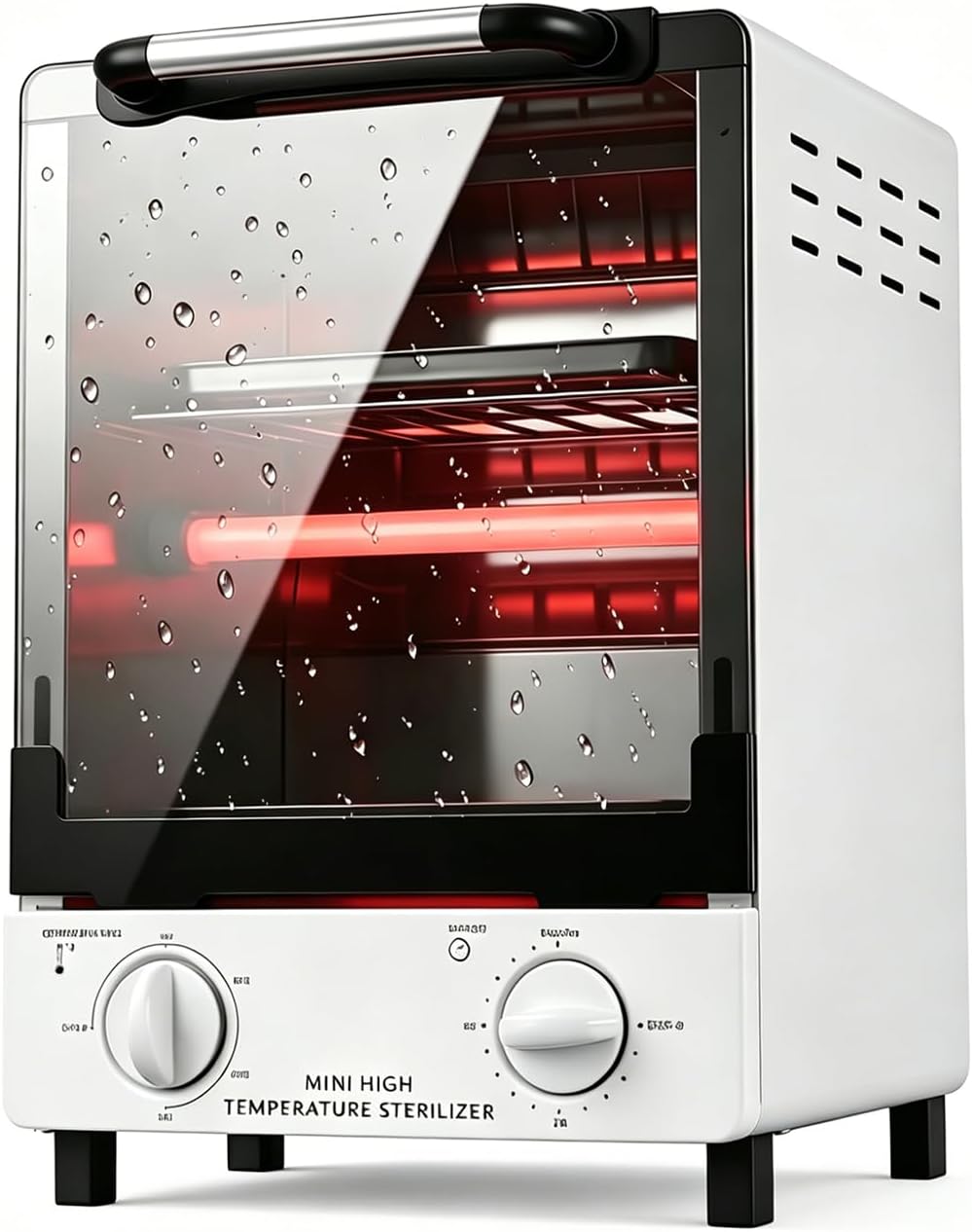 Dry Heat Steriliser for Salon & Home | 250℃ High Temp Nail Tool Sterilizer with Timer | 8L Large Capacity Stainless Steel | Auto Shut-Off | Tempered Glass Door | 60min Timer | 33L Capacity, 99.9% Bacteria Elimination, Double-Layer Tray, All-Metal Build, Chemical-Free