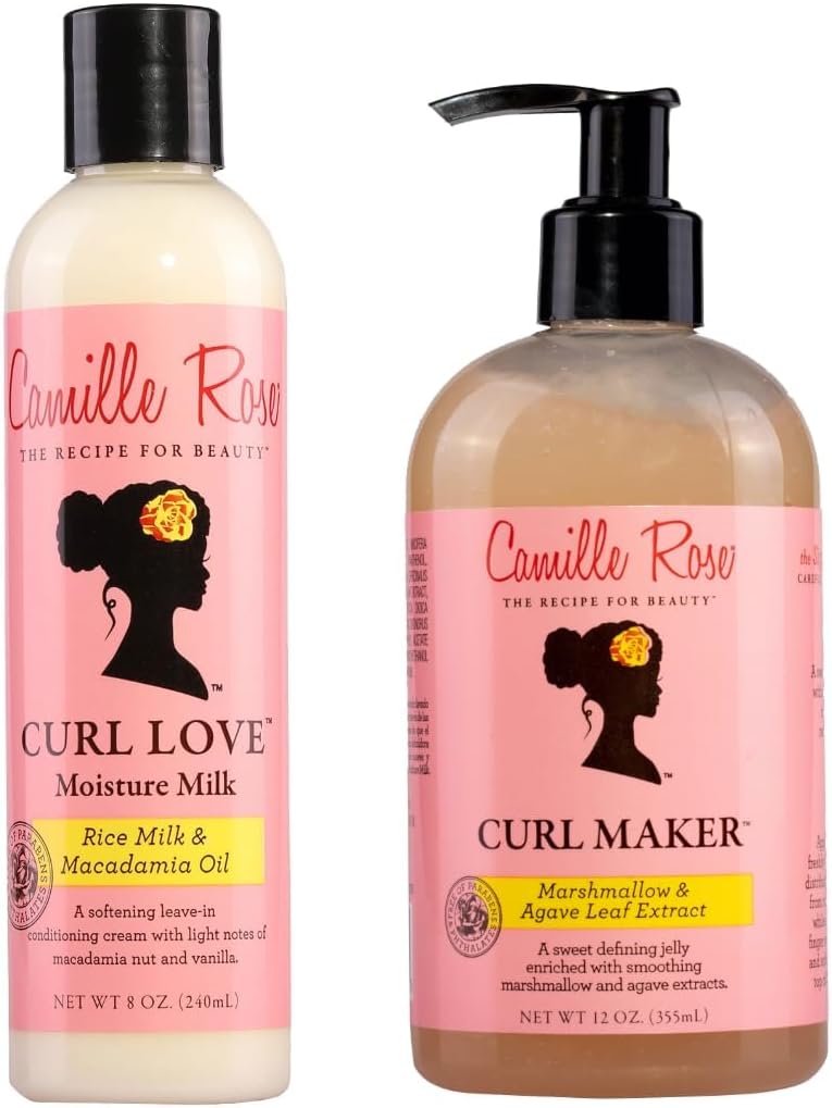 Camille Rose Moisture Milk Leave-In Hair Conditioner 240 ml and Curl Maker Jelly 355 ml Bundle