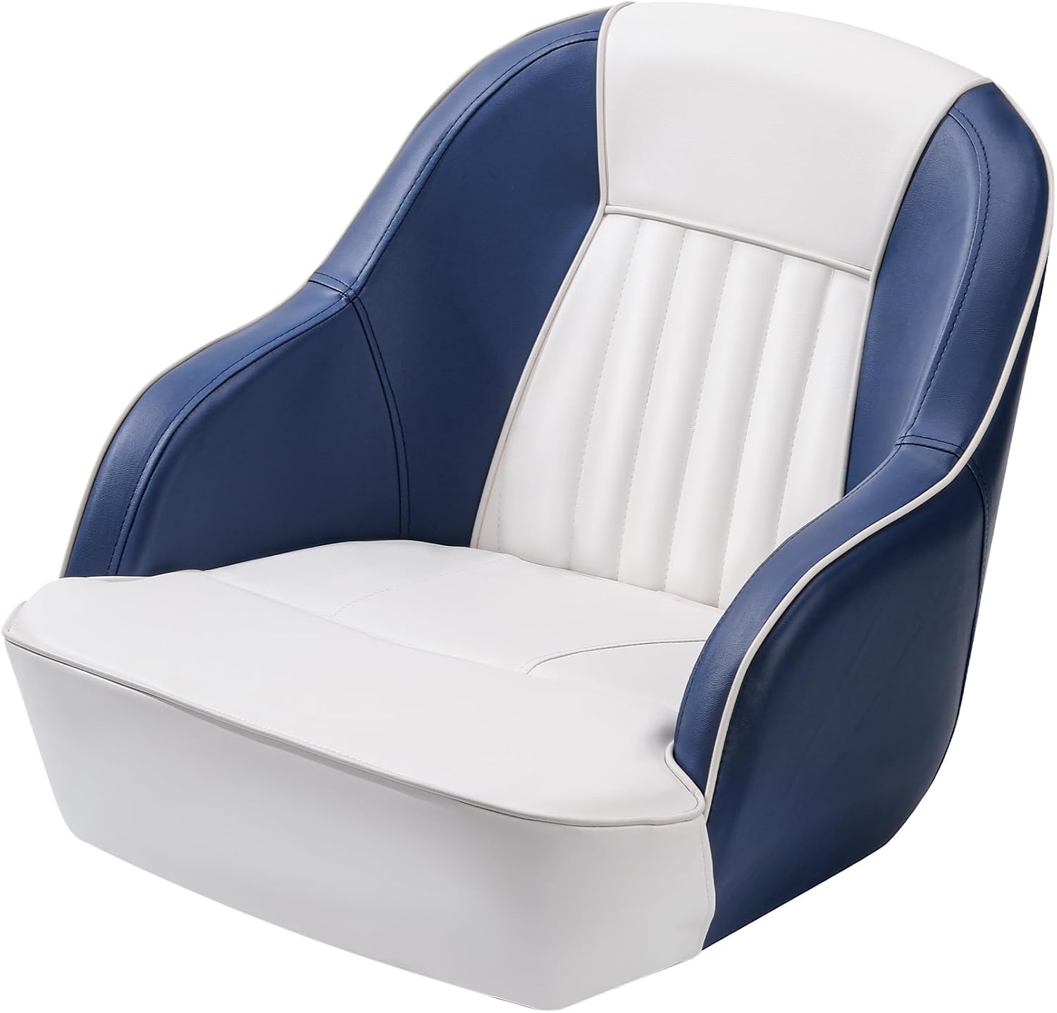 Pontoon Boat Seat Boat Captain Chair, Ergonomic Captains Bucket Seat, Compression Foam Padding, Injection Molded Plastic Frame Boat Captains Chairs for Standard Mounting Bolt