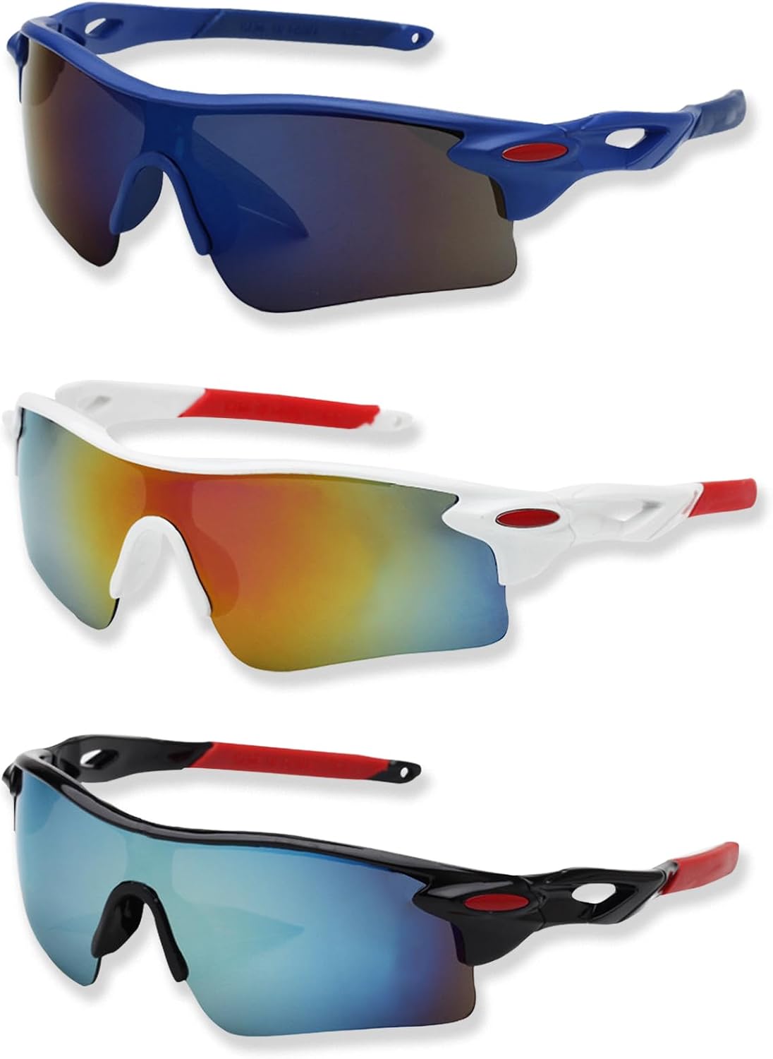 CSLGDMAI 3 Pack Polarized Sports Sunglasses for Men Women, UV400 Cycling Glasses, Lightweight Outdoor Cycling Glasses, Outdoor Windproof Sunglasses for Skiing, Climbing, Driving, Fishing