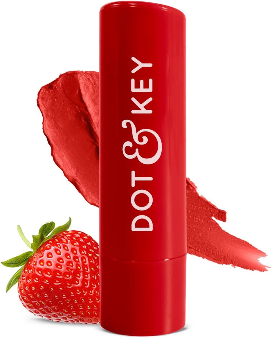 Dot & Key Barrier Repair Hydrating Lip Balm SPF 50 | Strawberry Red | Repairs Damaged Lip Barrier | High Tinted | 4.5 gm