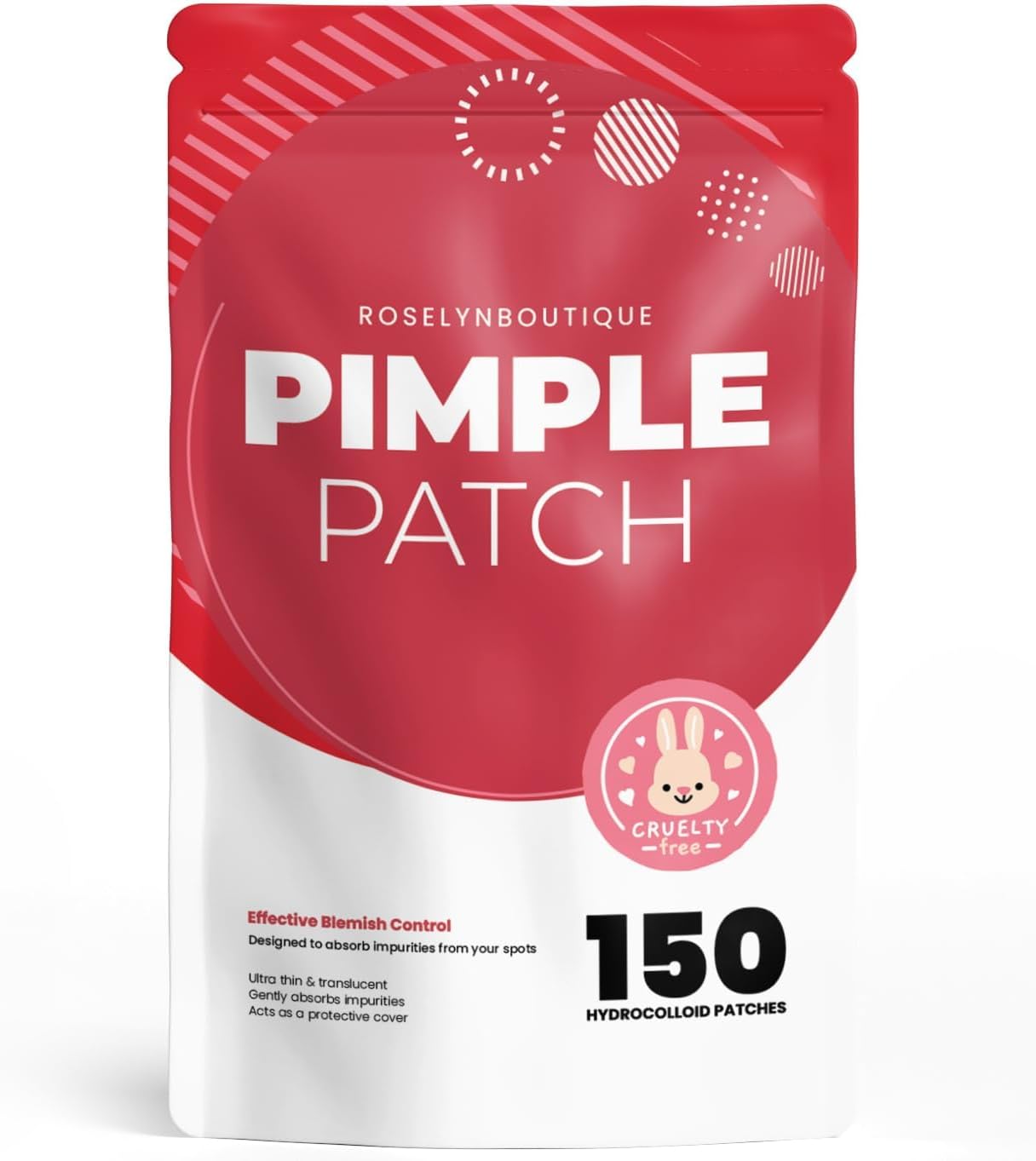 ROSELYNBOUTIQUE Pimple Patches for Face - 150 Dots 4 Sizes Hydrocolloid Spot Patches Skin-Friendly