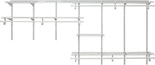 ClosetMaid ShelfTrack Wire Closet Organizer System Adjustable from 7 to 10 Ft, with Shelves, Clothes Rods, Hardware, Durable Steel, White, 7 ft ft