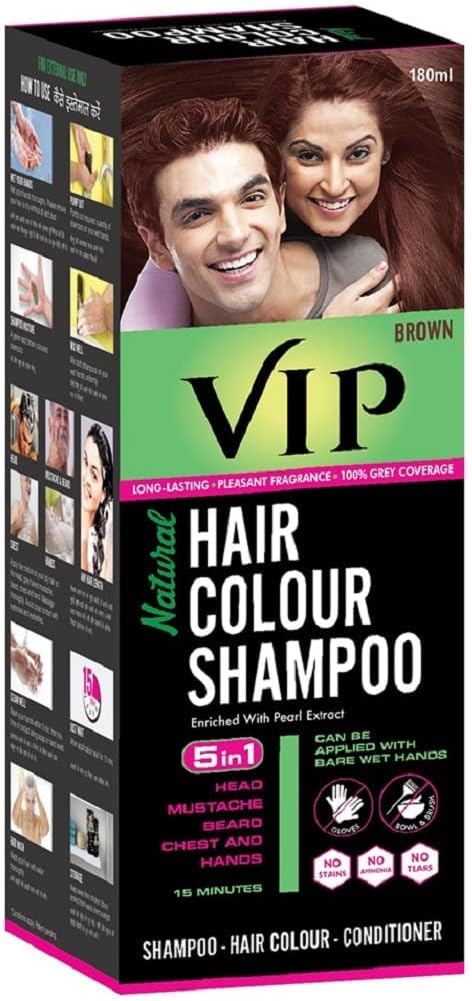 Avoka Naturals VIP Hair Colour Shampoo 180ml (Brown)