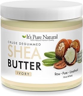It's Pure Natural -World's First Crude Degummed African Ivory Shea Butter (8 oz) – 100% Pure & Natural Body Butter for Dry, Cracked Skin, Eczema, Stretch Marks & Anti-Aging