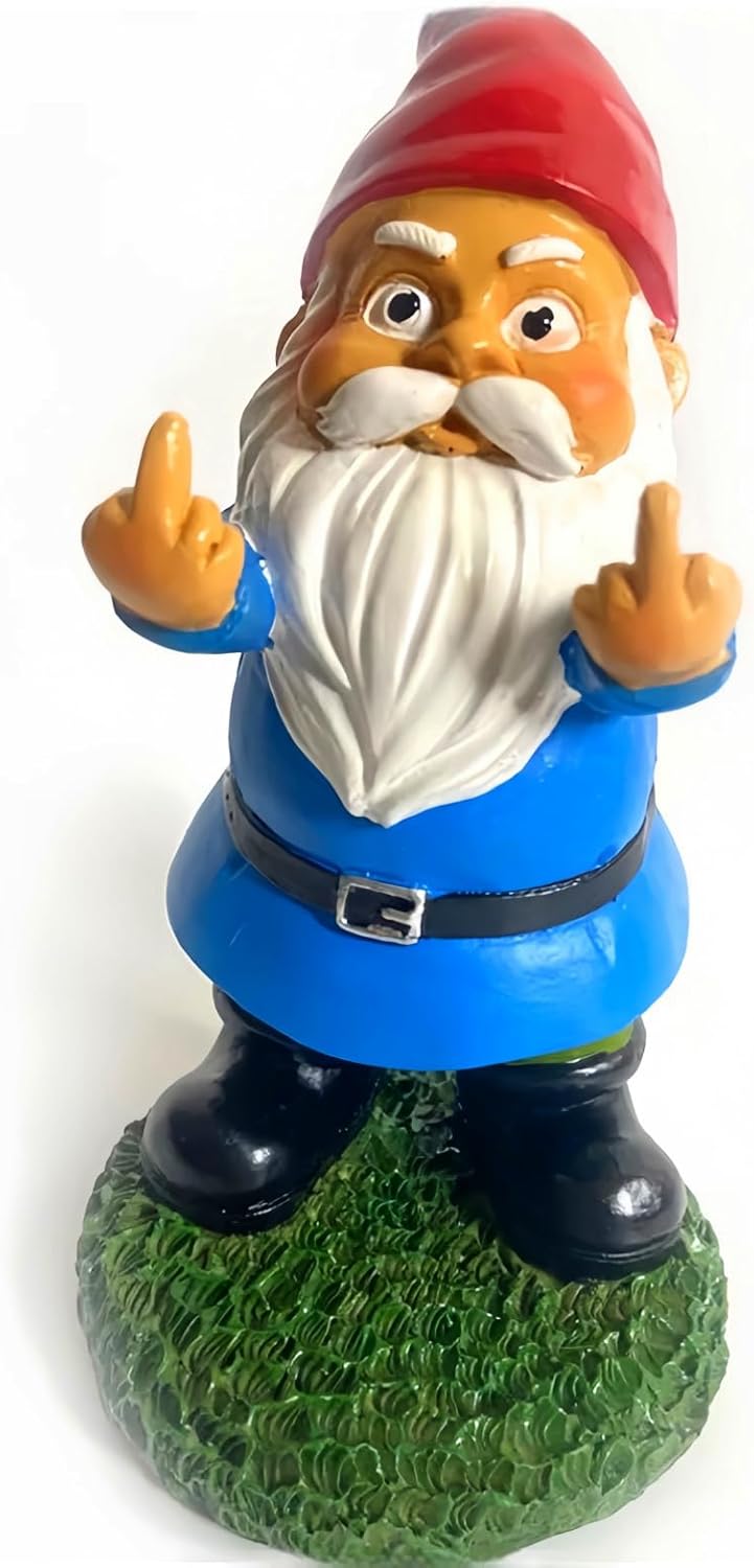 Garden Gnomes Funny Garden Ornaments Outdoor - Rude Garden Gnomes Middle Finger Gifts - Gnomes Garden's Ornaments Outdoor or Indoor