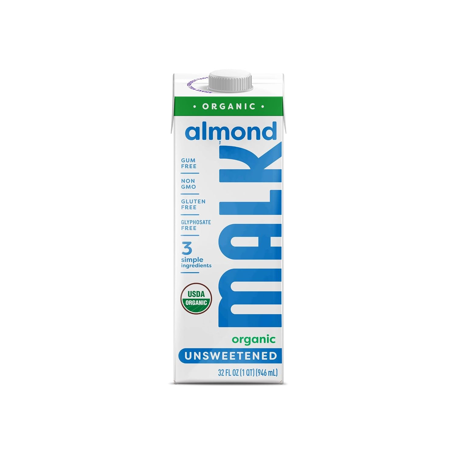 Malk, Milk Almond Unsweetened Organic, 32 Fl Oz