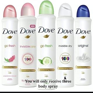 Dove body spray Anti-Perspirant/Anit-Transpirant (3X250ml/8.4oz, Mix within the avialble kinds)