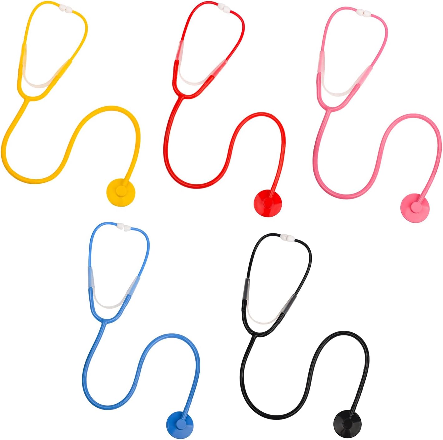 AOVNA 5 Pieces Kids Stethoscope Toy Doctor Nurse Role-playing Toy Educational Toys Colorful Stethoscope Toy for Fancy Dress Cosplay