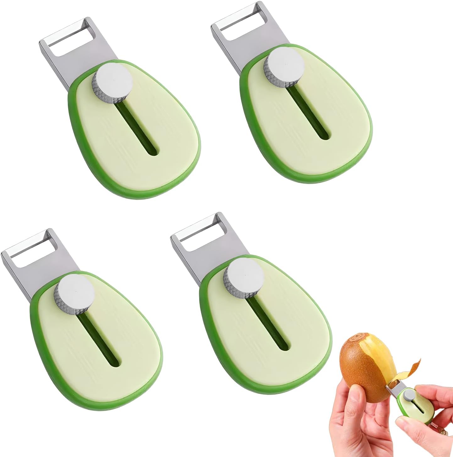 4 Pack Portable Fruit Peeler Retractable Mini, Pocket Fruit Peeler, Folding Stainless Steel Fruit Cutter for Travel Picnics