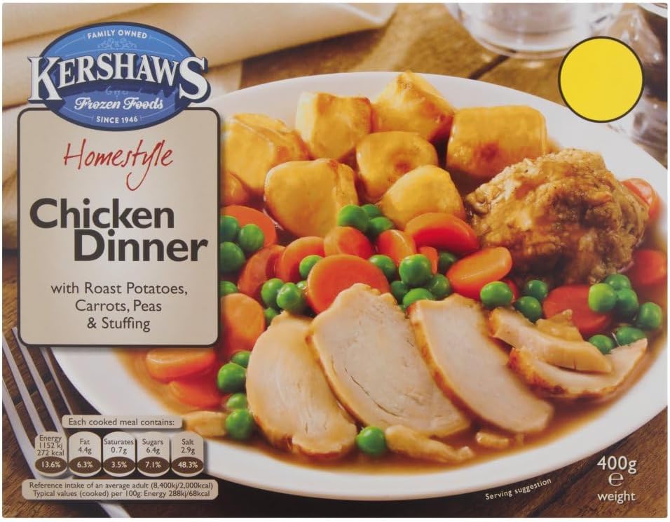 Kershaws Homestyle Chicken Dinner with Roast Potatoes, Carrots, Peas & Stuffing 400g 400g x Pack of 3