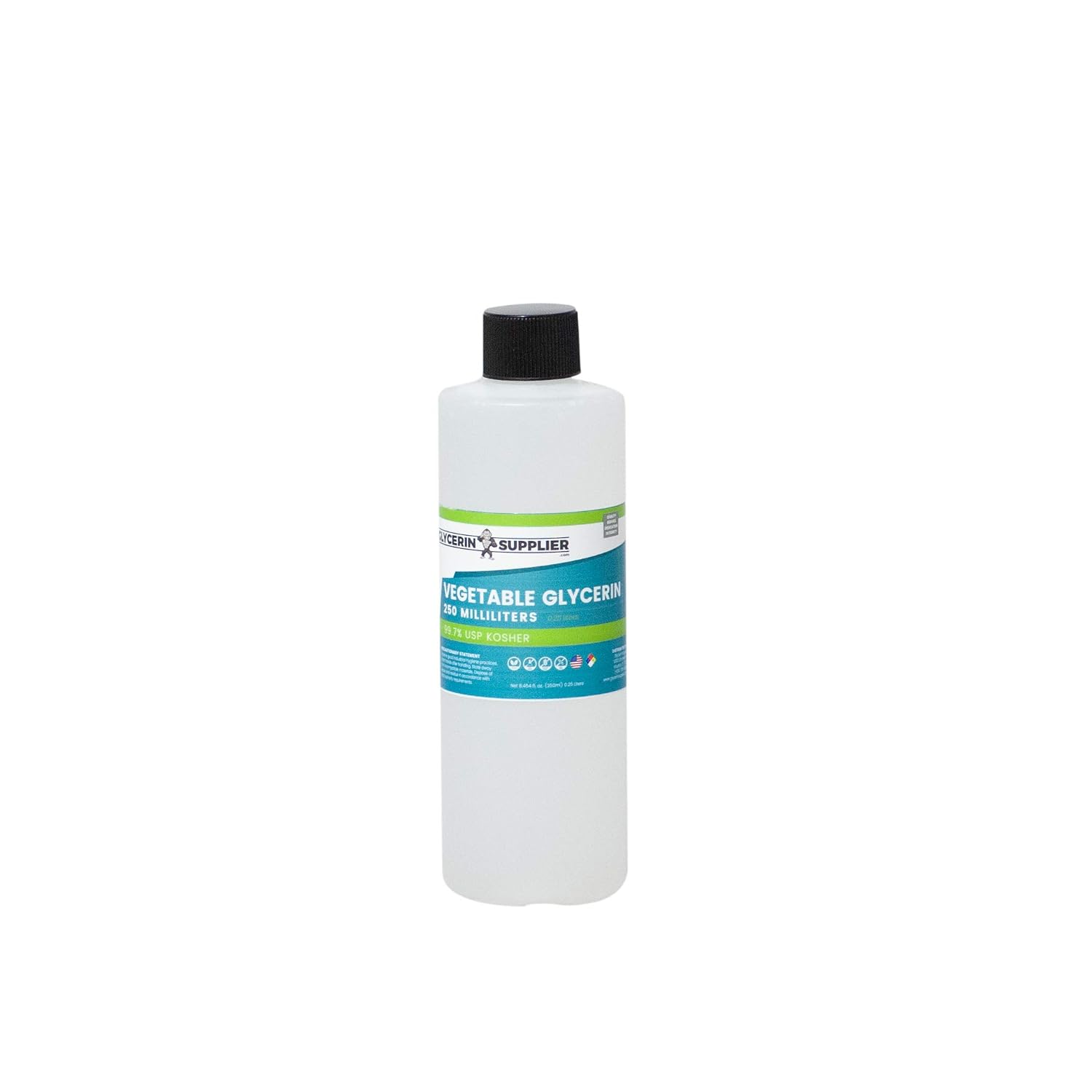 Vegetable Glycerin - 250mL (8.45 oz.) - Pure USP Food and Pharmaceutical Grade - Non GMO - Vegan - Sustainable Palm Derived - Humectant, Crafts, DIY, Hypoallergenic Moisturizer, Extracts