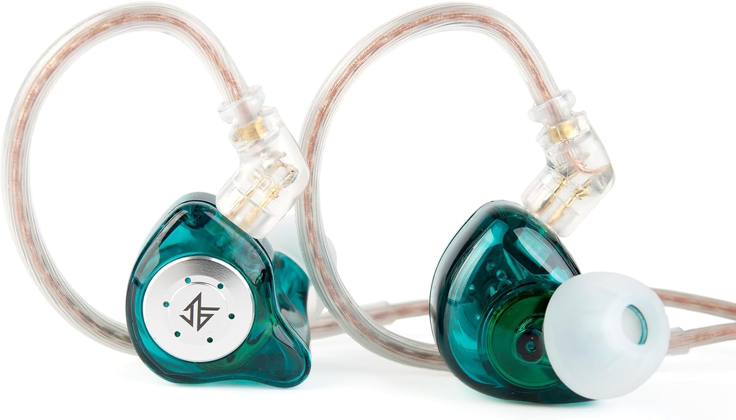 HiFi IEM for Gaming, KZ EDX PRO Gaming Earbuds, Clear Bass Sound Wired Gaming Ear Buds, 10mm Dual-Magnet Dynamic Driver in Ear Headphone for School Students Computer Phone (Without mic, Cyan)