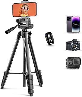 Torjim 64”Phone Tripod, Extendable Cell Phone Tripod with Remote and Holder, Universal Camera Stand for Video/Selfies/Live Streaming, Travel Compatible iOS & Android（Black
