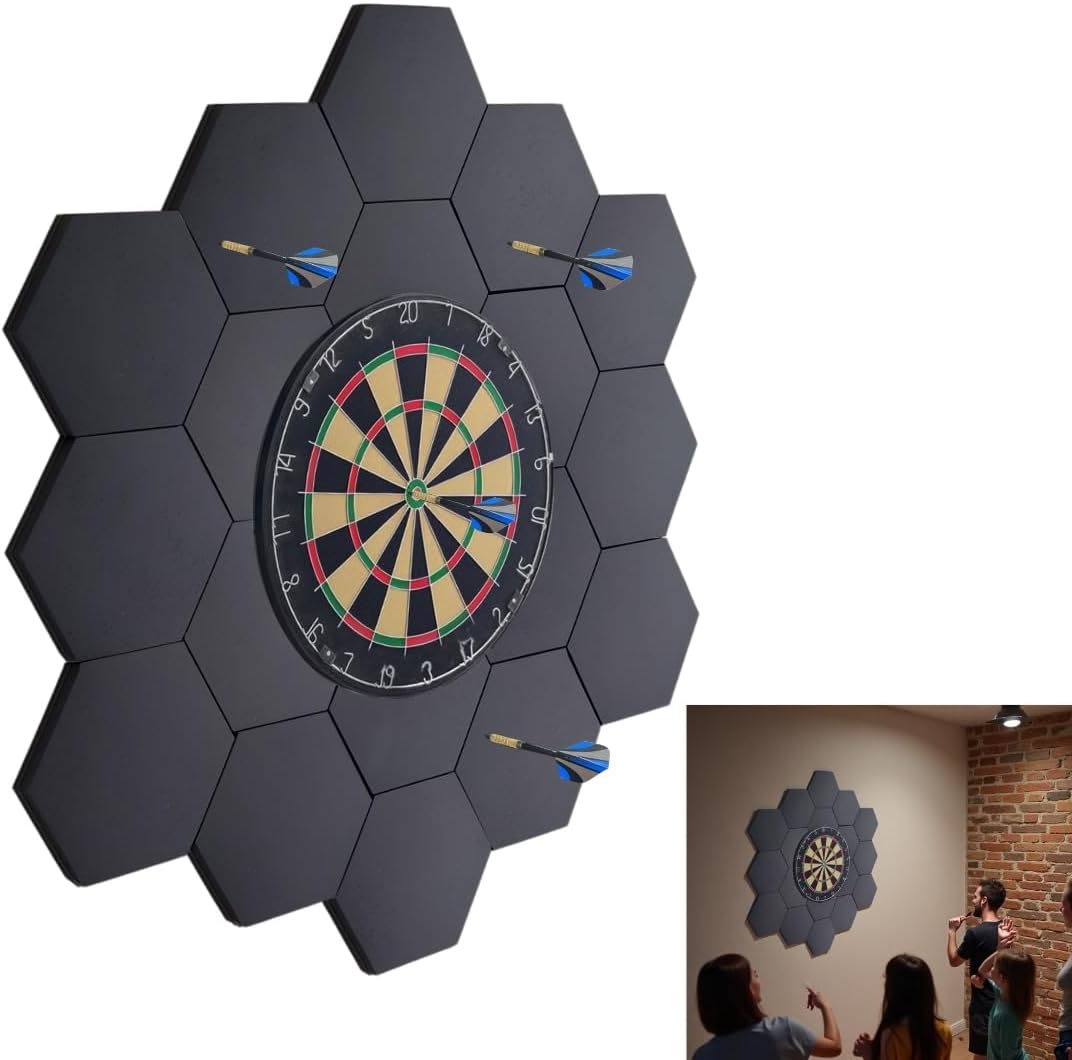 18PCS Dart Board Wall Protectors,Extended Length Dartboard Wall Protector,Dartboard Surround Suitable for 18in Dart Board（Without Dartboard）
