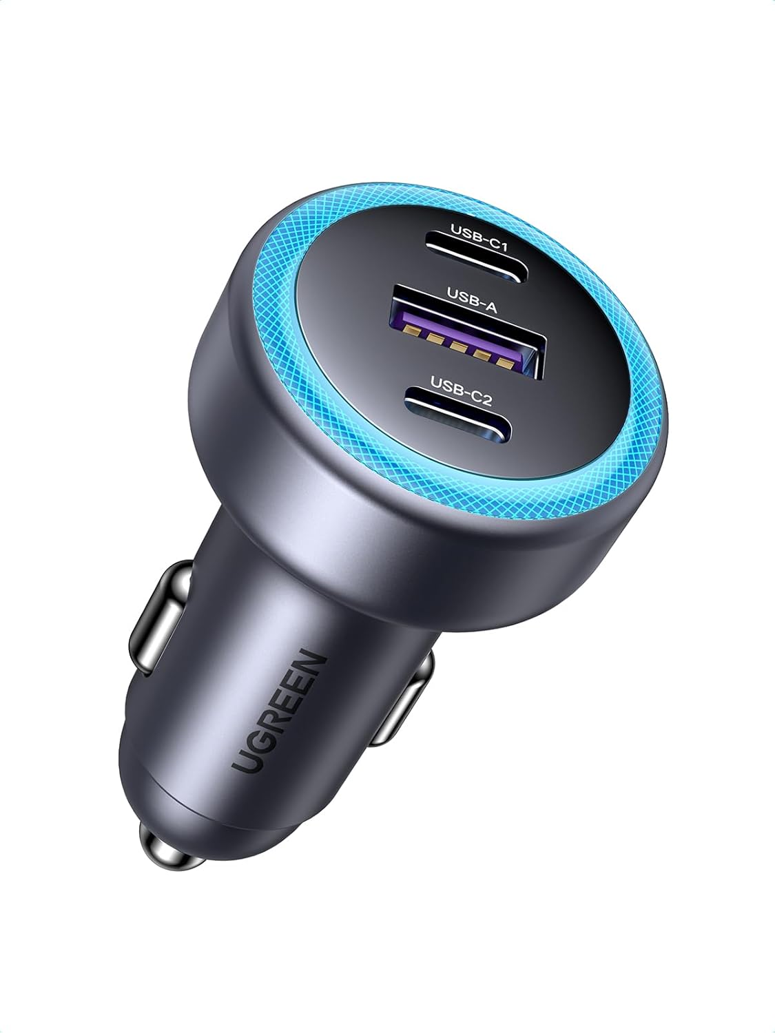 UGREEN 3-Port Car Charger Adapter PD 30W USB C Fast Charging Cigarette Lighter USB Charger 12V/24V USB Socket Compatible with iPhone 16/15/14/13, Galaxy S24/S23/S22, Pixel 9/8/7, iPad, Tablets
