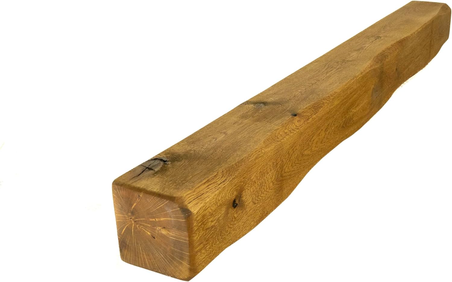 Genuine Solid Oak Beams for Fireplaces- Oak Floating Shelf for Home Decor- Rustic Shelves to Decorative Logs for Fireplace- Lightly Worked- Beam Size(90x12.5x12.5) Cm