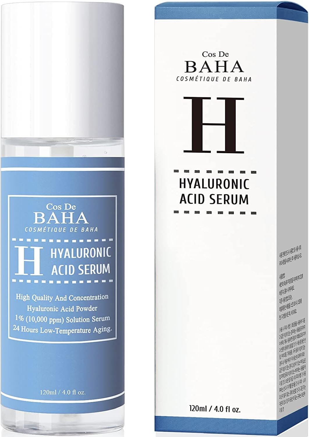 Pure Hyaluronic Acid Serum (120ml 4.0fl oz.) Facial Moisturizer for Cos De Baha