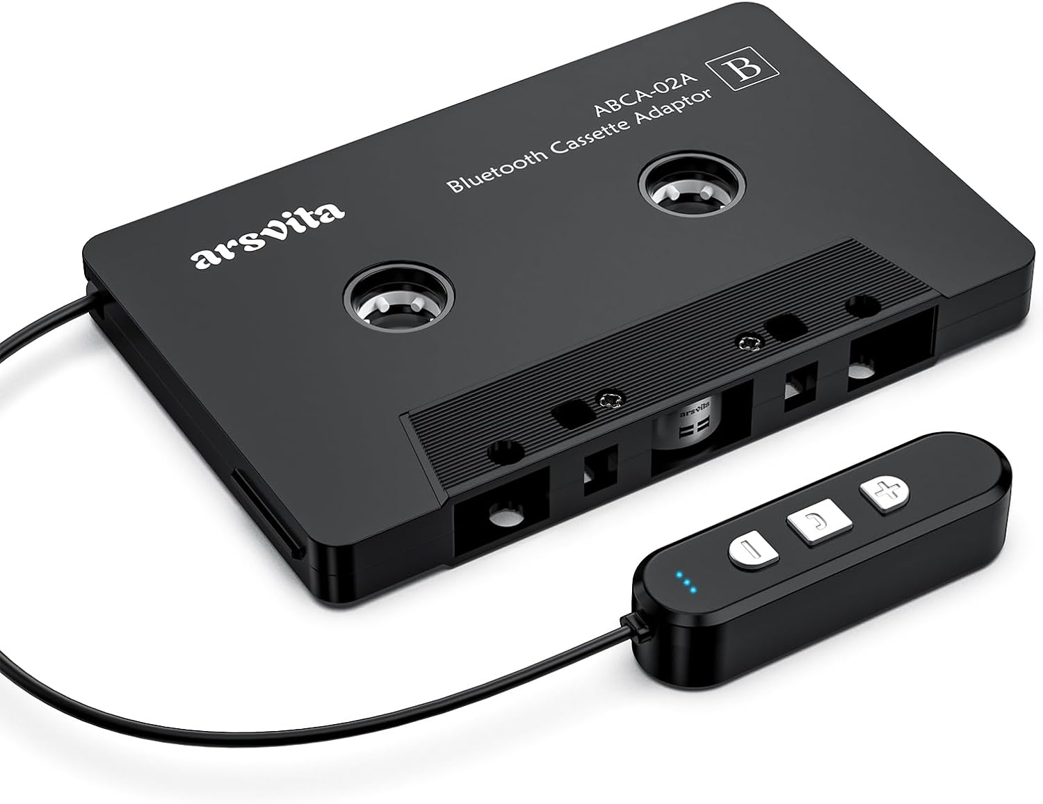 arsvita 5.1 Bluetooth Cassette Adapter, Car Audio Bluetooth Cassette Receiver, Cassette Bluetooth Adapter for Car Support Micro SD Card, Hands-Free Call, Black, Type BCA02