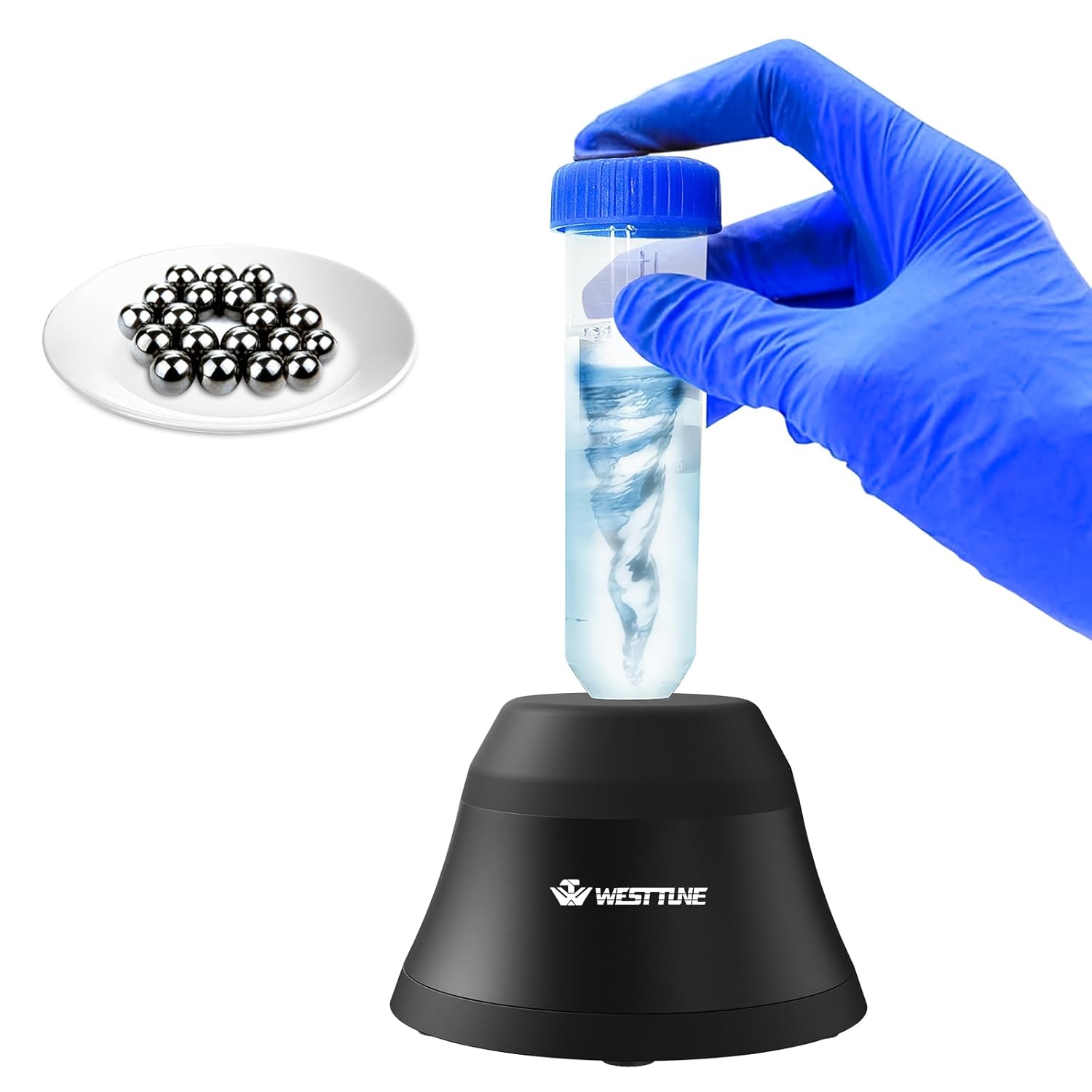 Mini Vortex Mixer 4000rpm High-Speed Paint Shaker & Paint Mixer for Acrylic Paints, Gel Polish, Tattoo Ink, Eyelash Adhesives, Test Tubes & Centrifuge Tubes | Touch Function Vortexer, Black