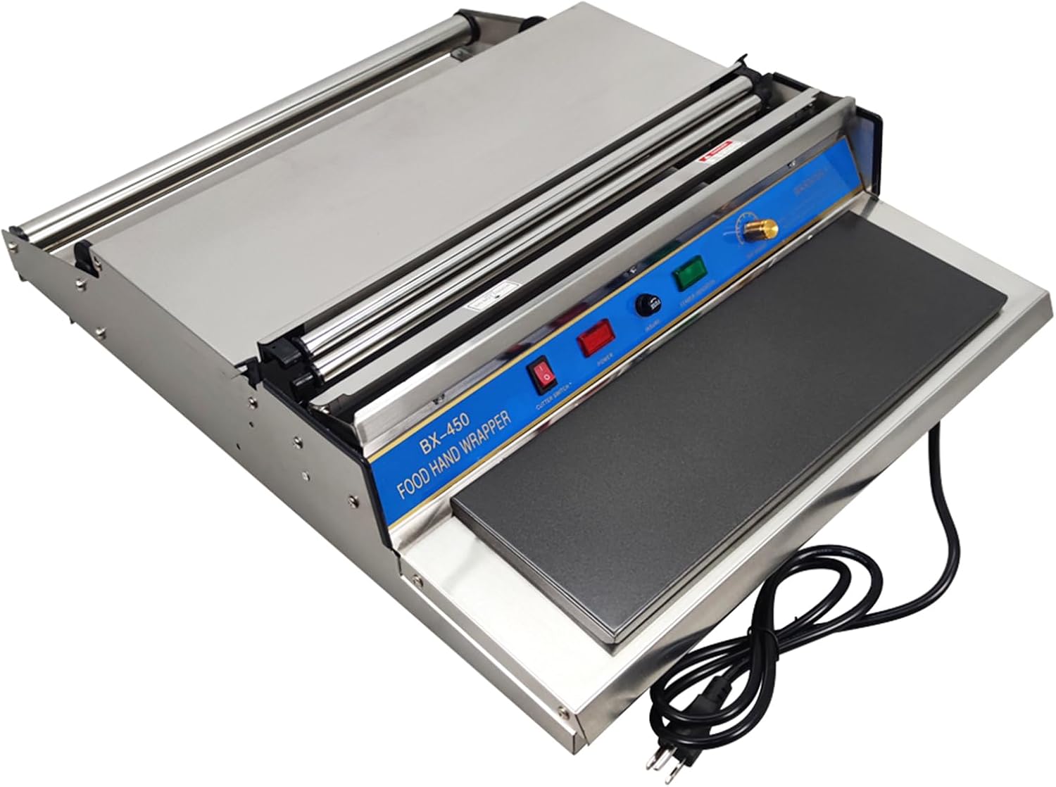 Intbuying 18”/450mm Hand Wrapping Machine 110V Film Wrapper Food Tray Wrapper for Food Fruit Tray Food Packaging Fresh Keeping Sealer