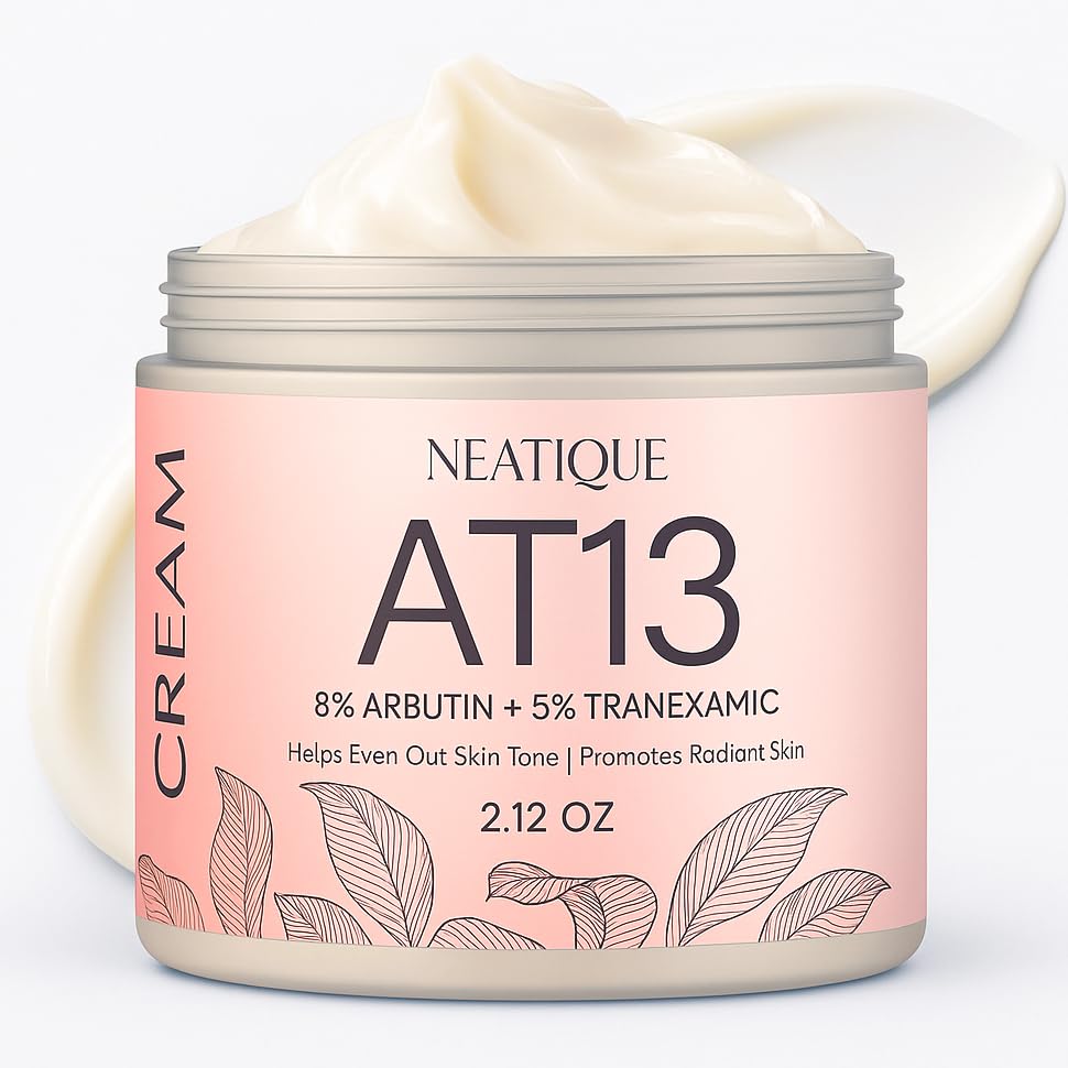 Arbutin 8% + Tranexamic Acid 5% Cream, 80,000ppm Arbutin, 50,000ppm TXA, AT13 Complex Facial Cream for Niacinamide, Glutathione, Dark Spots, Freckle, Blemishes, Pigmentation, 60ml, 2 fl.oz.