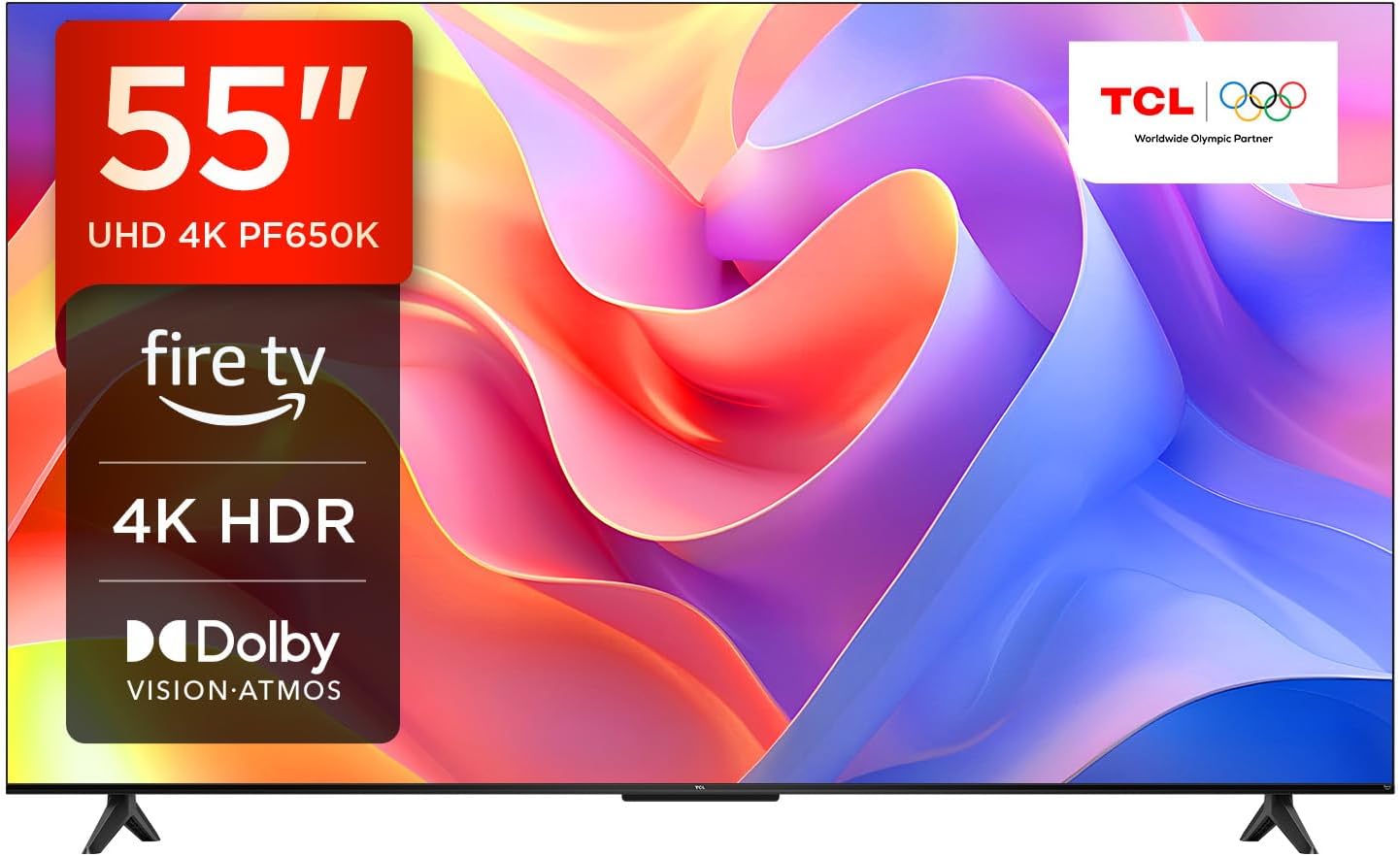 TCL 55PF650K 55-inch 4K Ultra HD, HDR TV, Smart LED Fire TV (Dolby Vision, Dolby Atmos, DTS, HDR 10, Alexa built-in, Airplay2, Miracast)