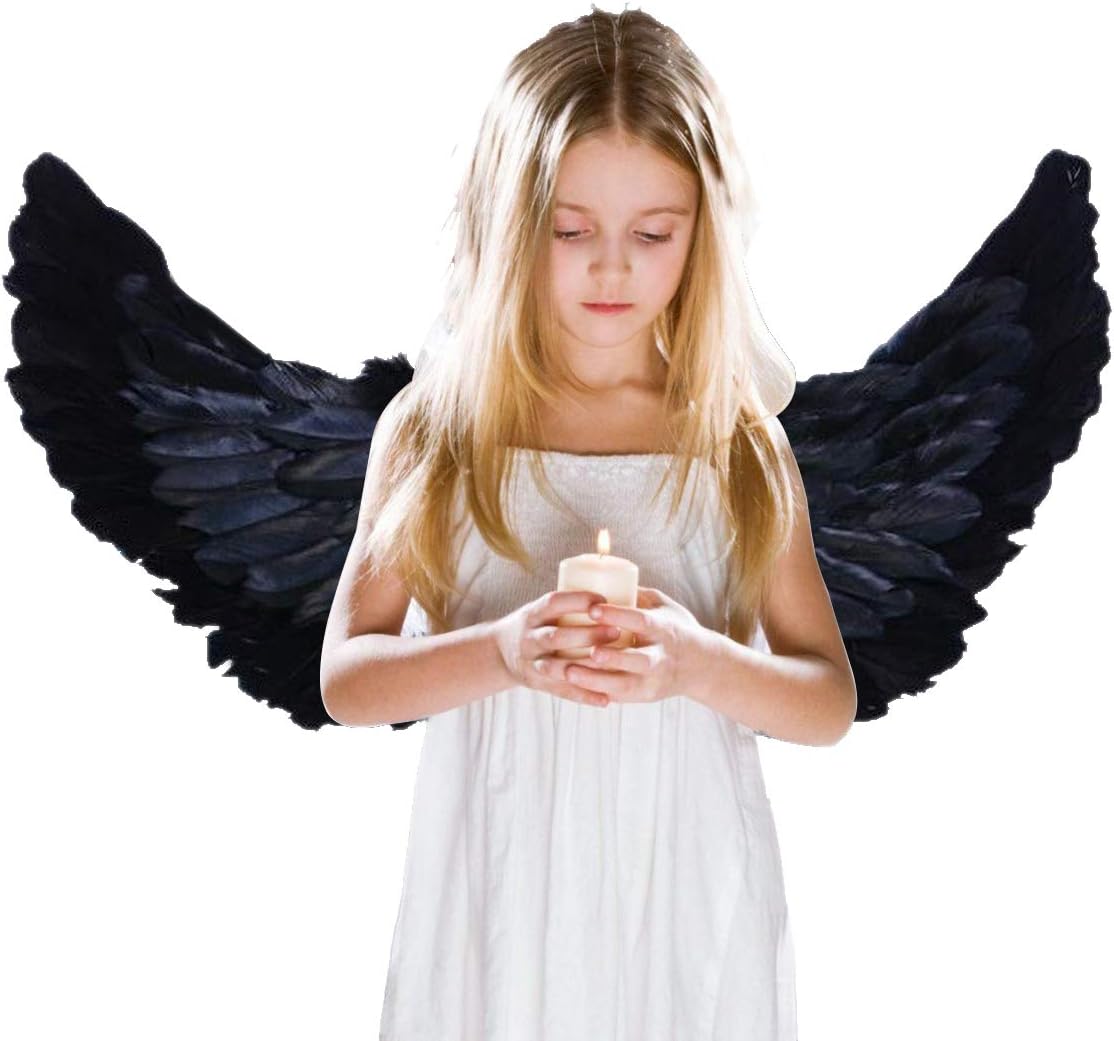 Children's Black Feathers, Angel Wings for Kids Adult Cosplay Halloween Party
