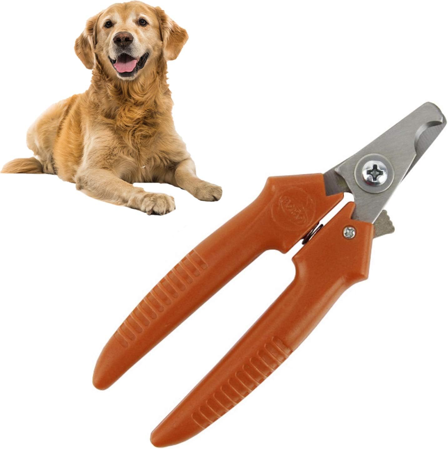 Large Dog Nail Clippers Precision Professional Grade Claw Care Orange Handled