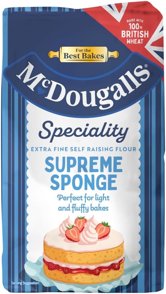 McDougalls Supreme Sponge Self-Raising Flour, 1 kg Bag (Pack of 1)