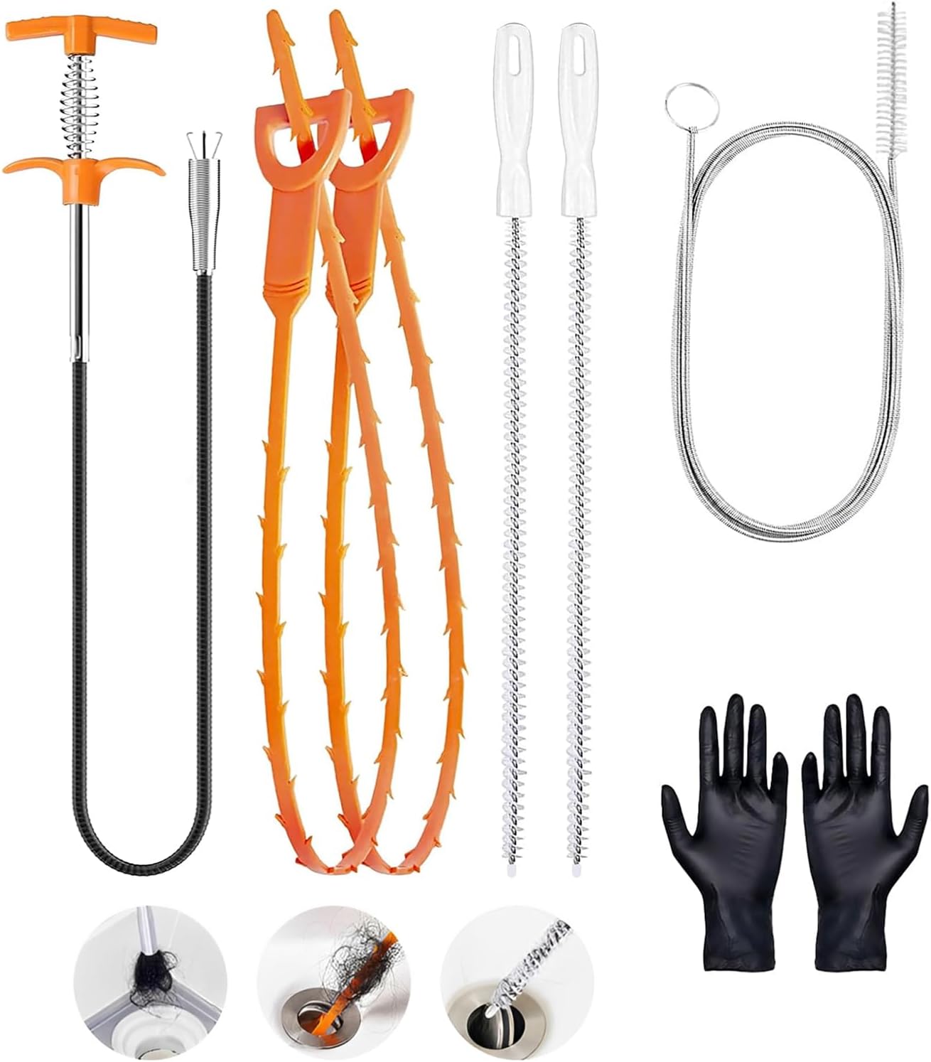 Drain Snake Hair Drain Clog Remover Tool, Flexible Grabber Claw Pick Up Reacher Tool, Sink Drain Cleaner for Toilet Sewer Shower Kitchen Bathroom Tub Clogged Drains Opener Cleaning Tool