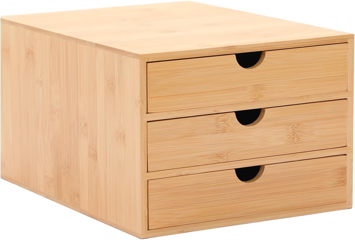 Unibos | Drawer Box with 3 closed drawers, desk or in the cupboard, incl. furniture-friendly, stationary storage unit drawer cabinet desk organiser | Natural