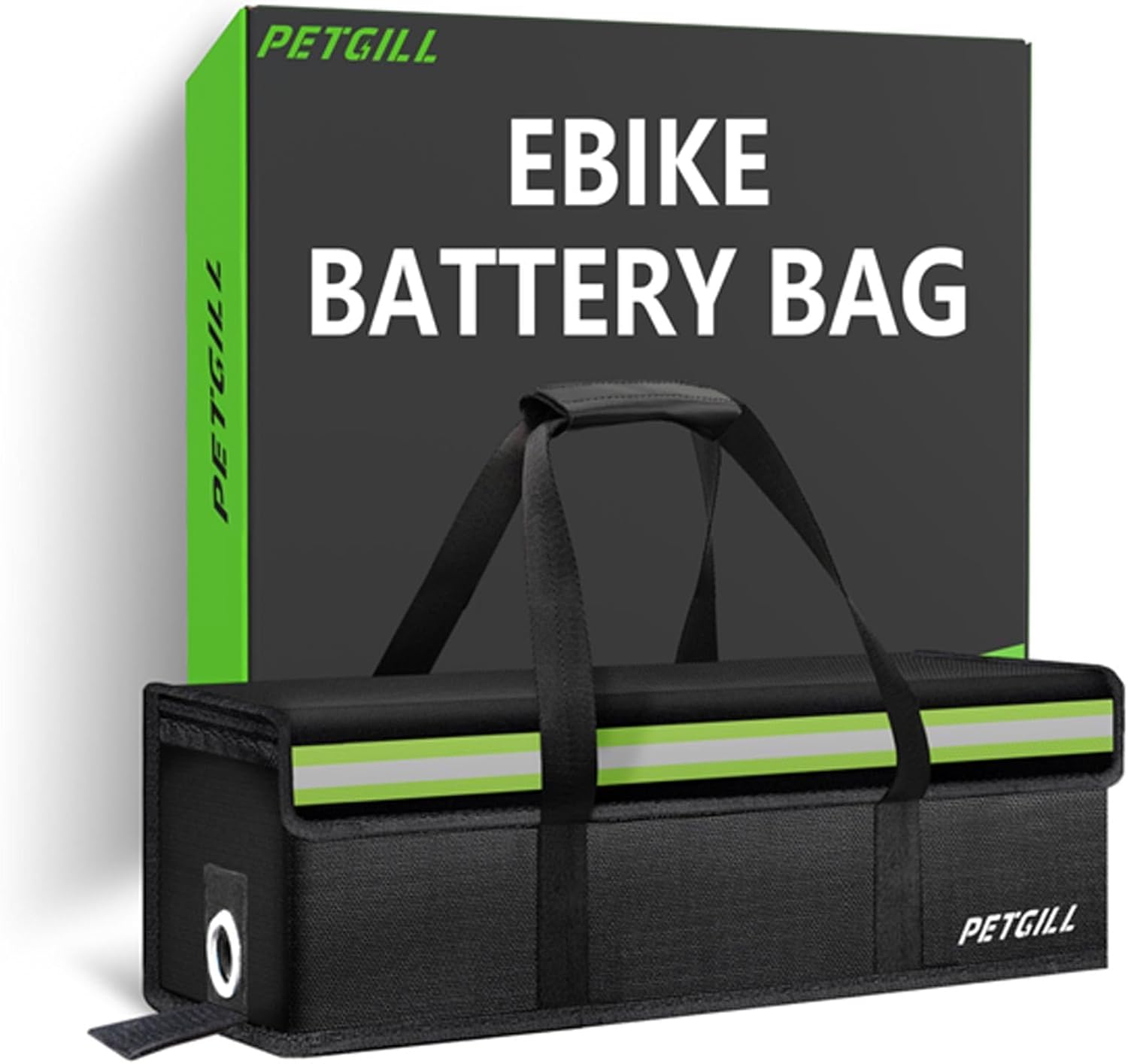 E-Bike Battery Safe Bag Explosionproof - Large Capacity Fireproof Lipo Bag for Ebike Battery Charging and Storage(L 19.2x5.5x5.9Inches)