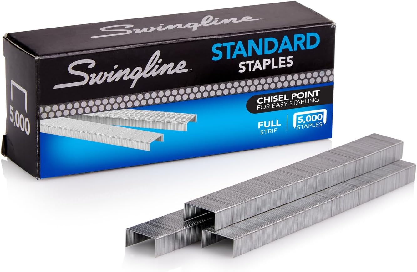 Swingline Staples, Standard Staplers for Desktop Staplers, 1/4" Length, 210/Strip, 5000/Box - Packaging may vary
