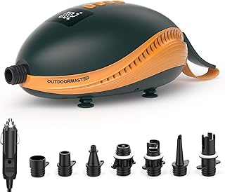 OutdoorMaster 20PSI High Pressure Paddle Board Pump Electric Dolphin -Quick Portable SUP Air Pump,Auto-Off &12V DC Car Connector Electric Pump for Inflatable Stand up Paddle Boards,Boats,Inflators