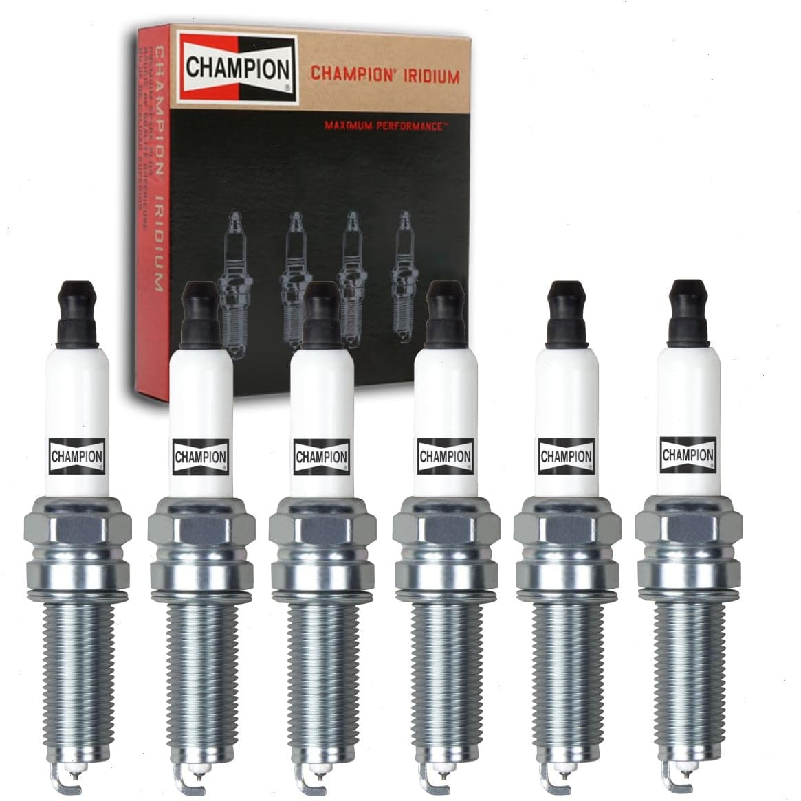 6 pc Champion Iridium Spark Plugs compatible with Jeep Wrangler 3.6L V6 2012-2017