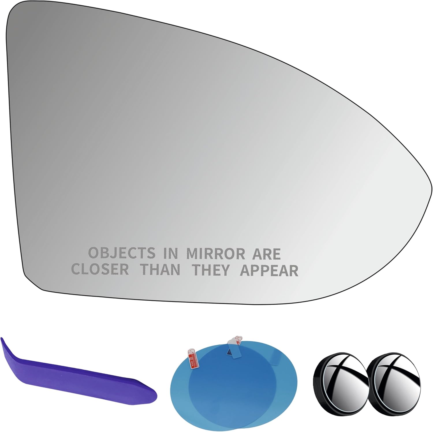 EAP Passenger Side Mirror Glass Compatible with VW Golf MK7 Golf GTI 2015-2021, eGolf 2015-2019, Alltrack 2017-2019, SportWagen 2015-2019, Jetta 2019-2021, Heated 5G0857522C, 17A857522E, 17A857522F