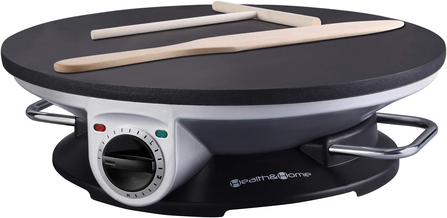 No Edge Crepe Maker - 13 Inch Crepe Maker & Electric Griddle - Non-stick Pancake Maker- Crepe Pan