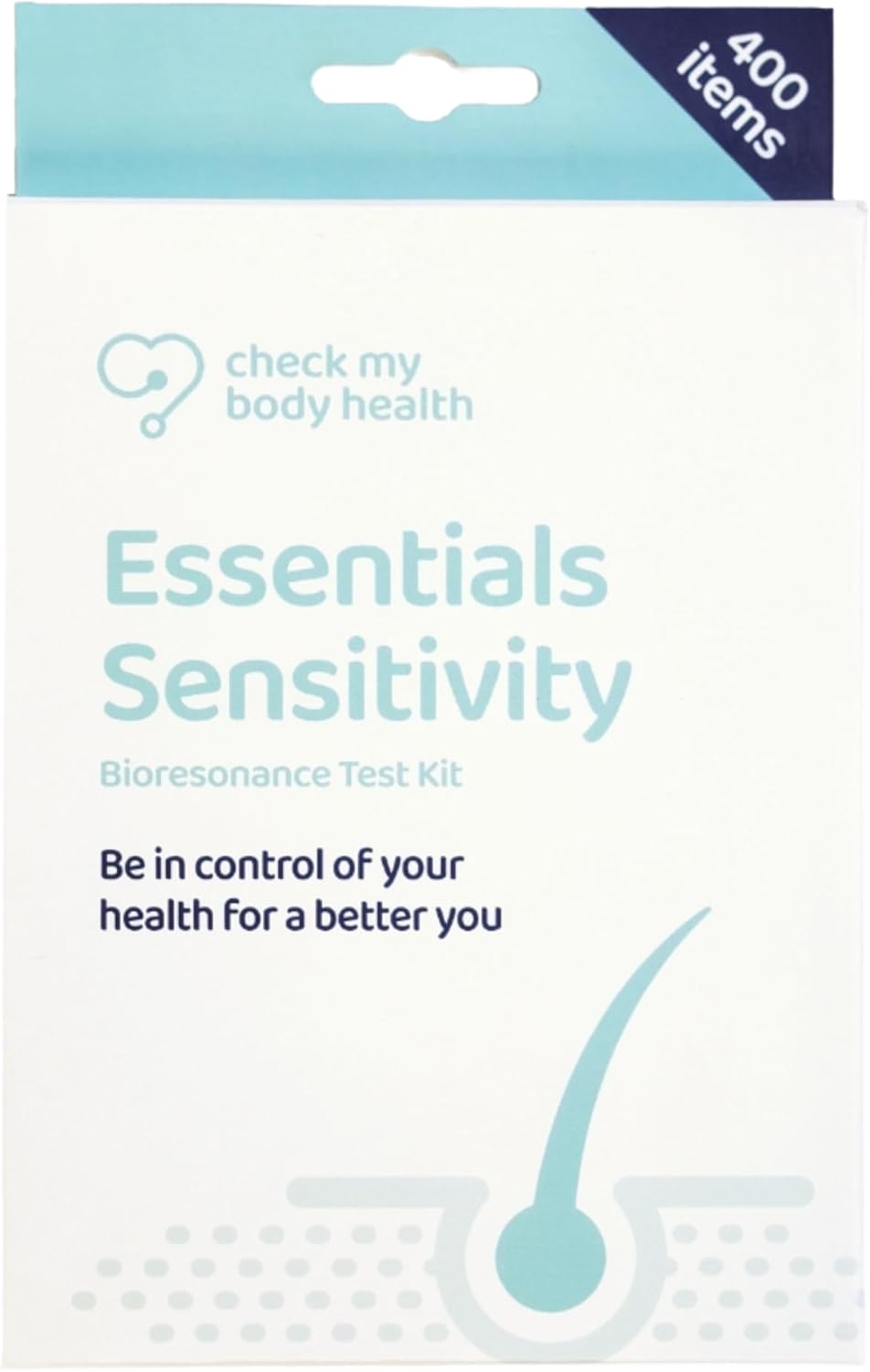 Check My Body Health | Essentials Food Intolerance Test | Check for 400 Different Intolerances | Easy to Use Home Hair Strand Testing Kit & Intolerance Screening for Adults | Results in 5 Days