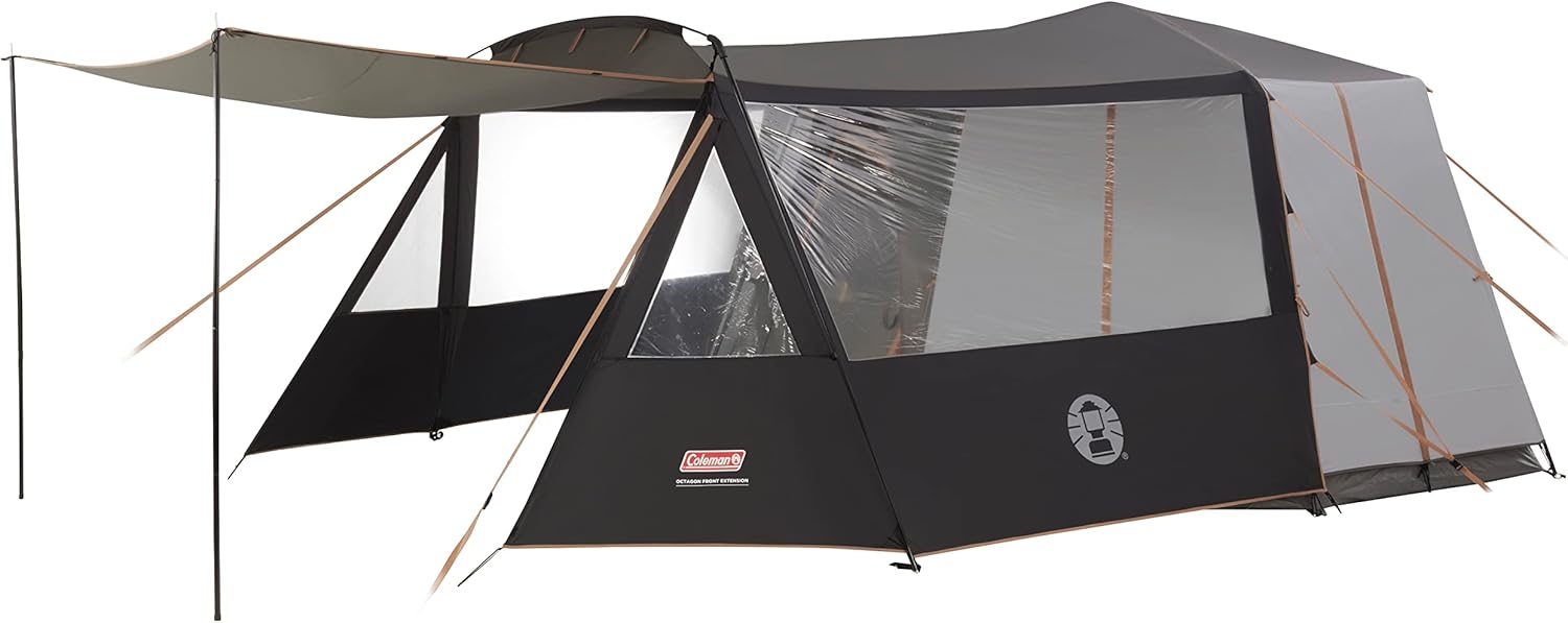 Coleman Octagon 8 Front Extension, awning extension for all Octagon 8 models, a robust construction made out of steel rods, space for a table and chairs or more sleeping space