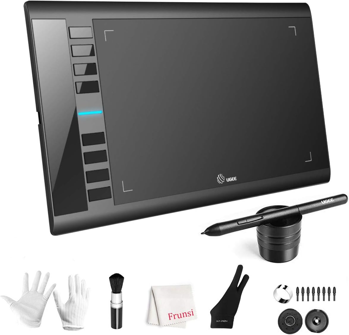 Drawing Tablet, UGEE M708 Graphics Drawing Tablet V3 with 10 * 6 inch, 8192 Level Pressure Battery Free Pen Stylus, 8 Hot Keys Compatible with Windows PC Macbook Chromebook Linux for Digital Drawing