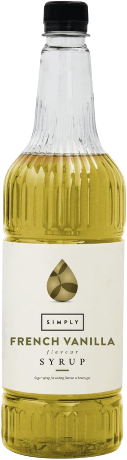 Simply French Vanilla Syrup, Vegan & Nut Free Flavoured Syrup for Coffee, Cocktails & Baking (1 Litre)