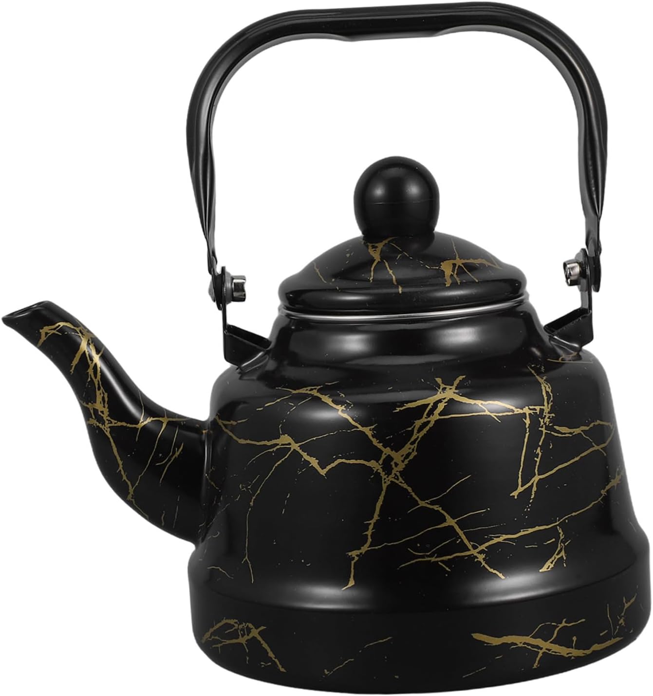 ULTECHNOVO Vintage Enamel Teapot with Handle Whistling Kettle for Boiling Water for Camping Home and Restaurant Use Design Elegant for Any Setting