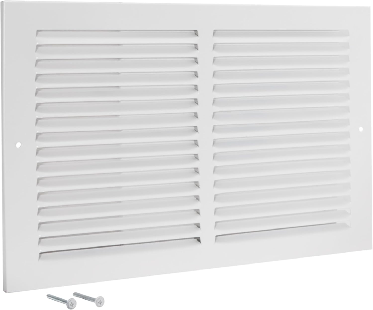 EZ-FLO 14 x 6 Inch (Duct Opening) Return Air Vent Cover for Wall or Ceiling, Solid Steel Return Air Grille, HVAC Vent Cover, White, 61628