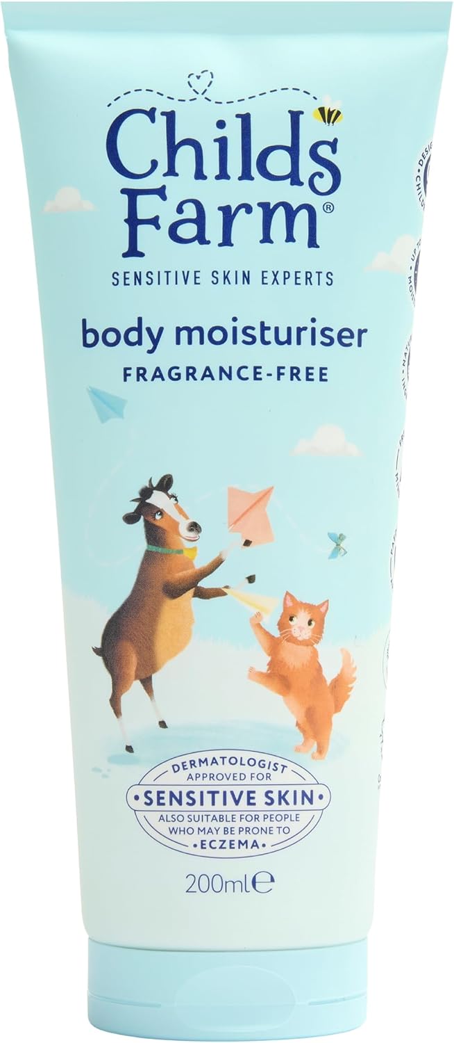Childs Farm Kids Moisturiser, Fragrance Free | Soothing, Moisturising & Hydrating | Suitable for Dry, Sensitive Skin, 200ml